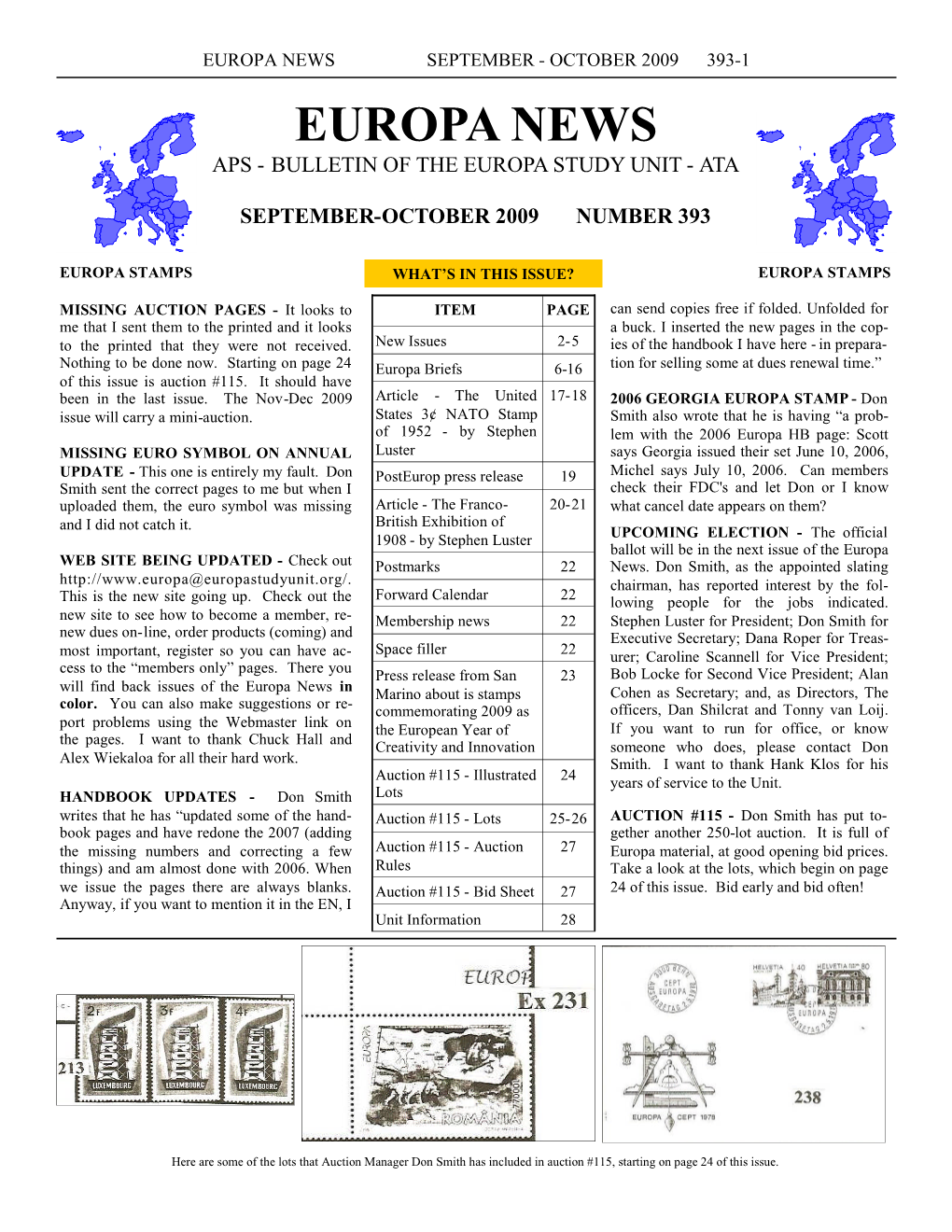 Europa News September - October 2009 393-1 Europa News Aps - Bulletin of the Europa Study Unit - Ata