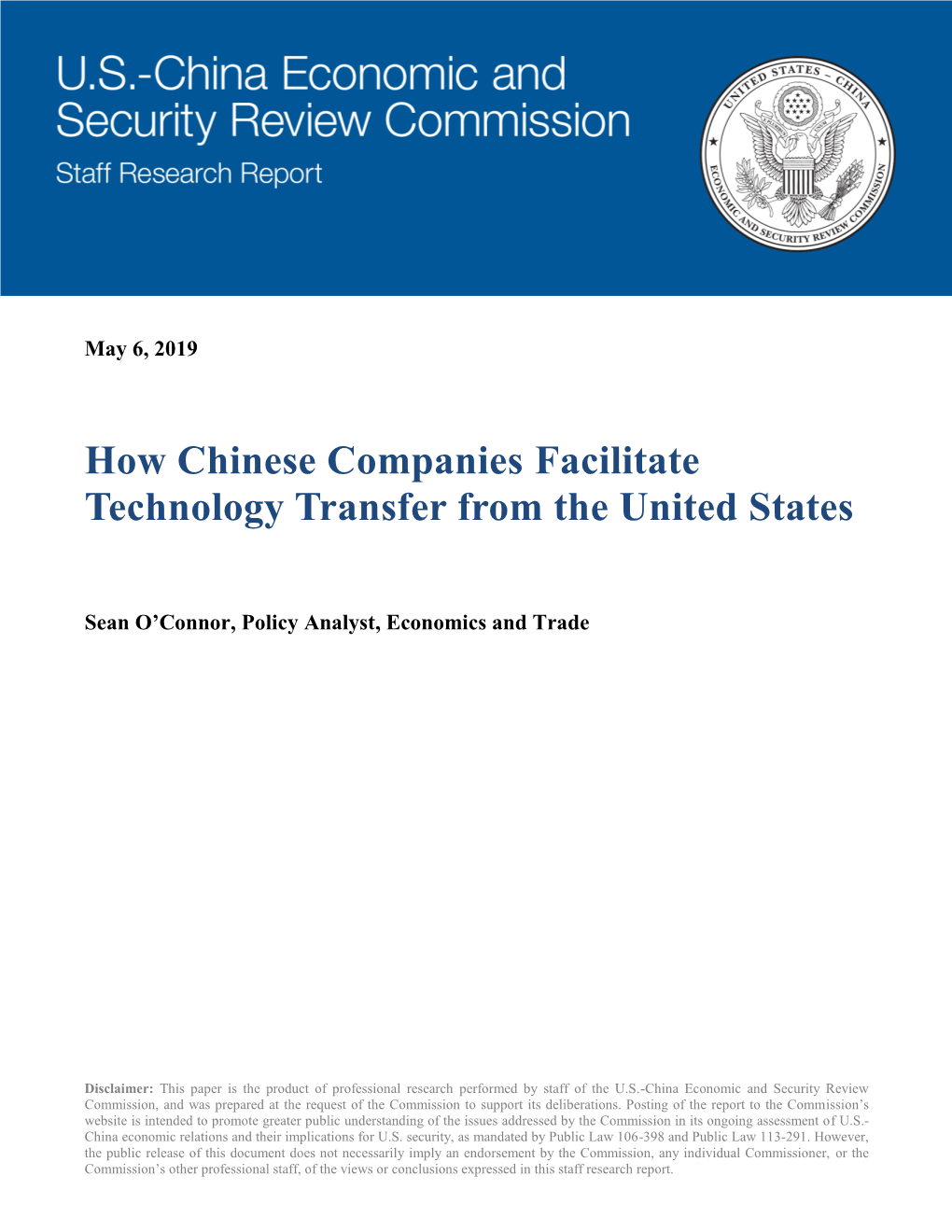 How Chinese Companies Facilitate Technology Transfer from the United States