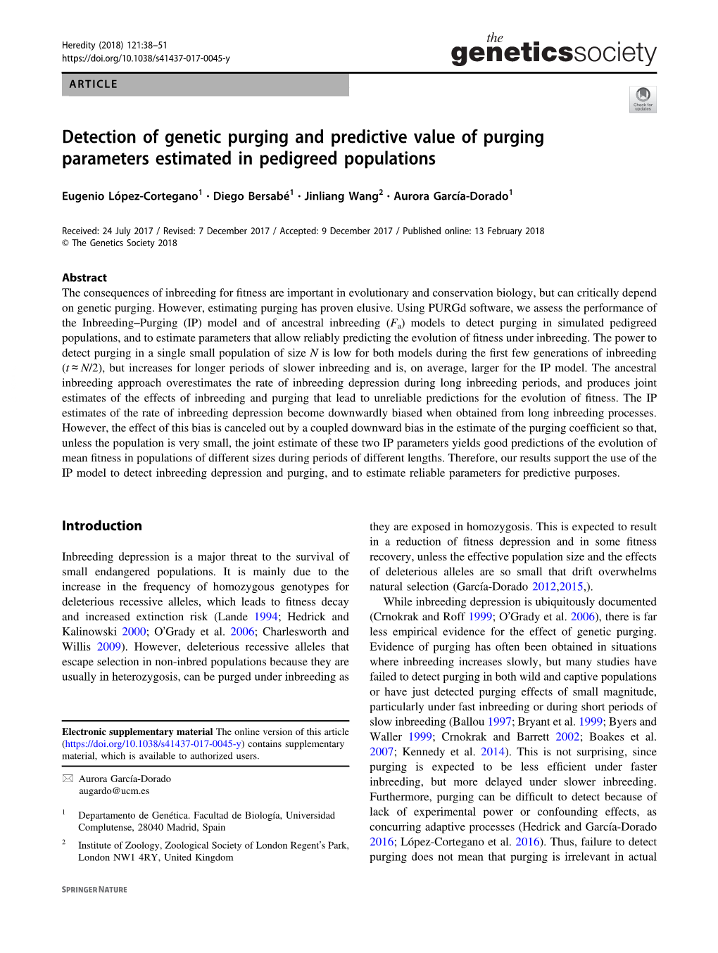 Detection of Genetic Purging and Predictive Value of Purging Parameters Estimated in Pedigreed Populations