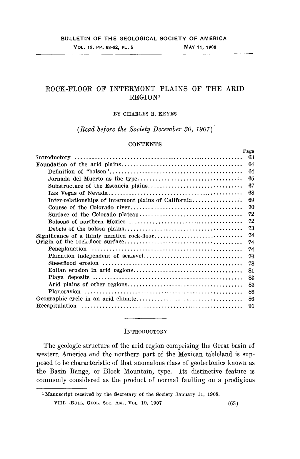 Rock-Floor of Intermont Plains of the Aeid Region1