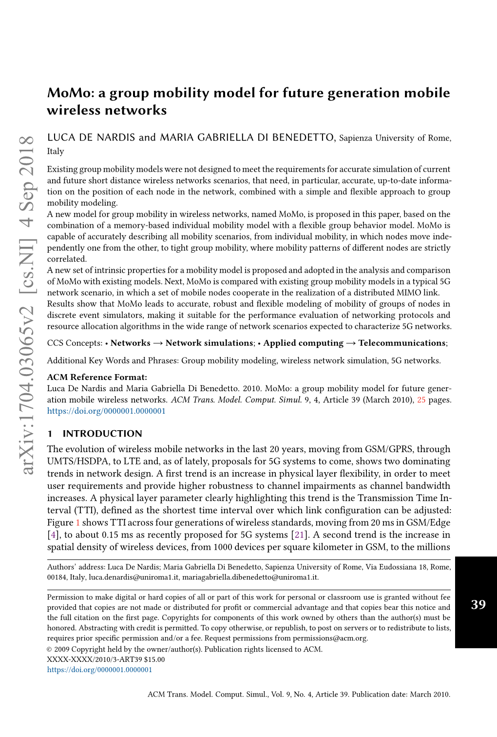 Momo: a Group Mobility Model for Future Generation Mobile Wireless