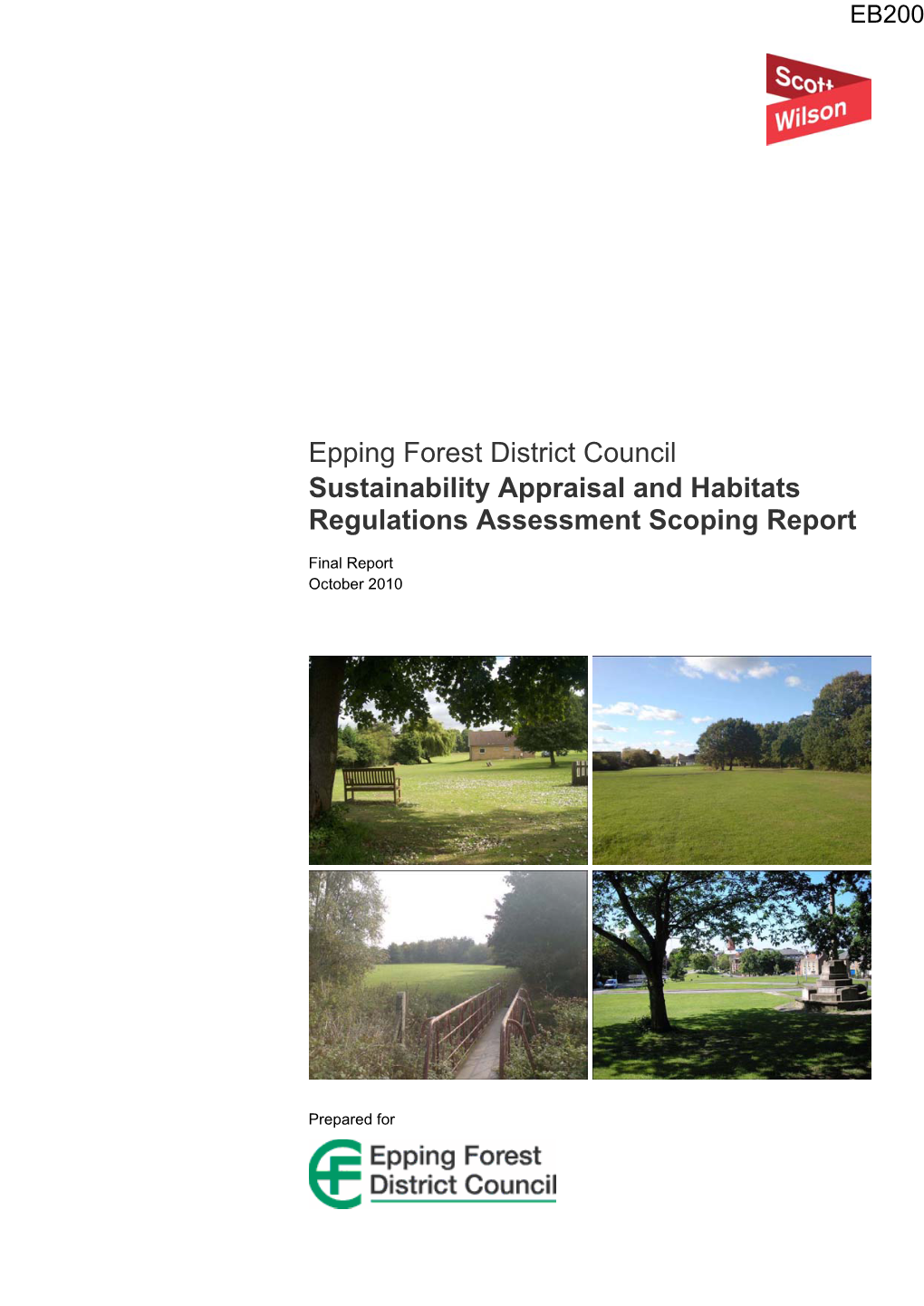 Epping Forest District Council Sustainability Appraisal and Habitats Regulations Assessment Scoping Report