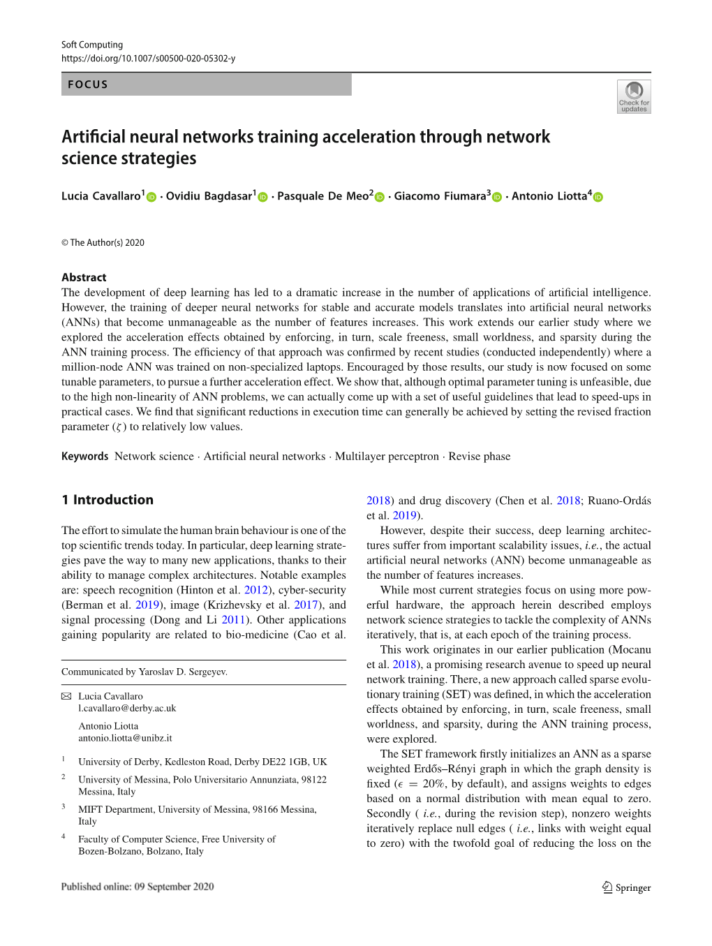 Artificial Neural Networks Training Acceleration Through Network