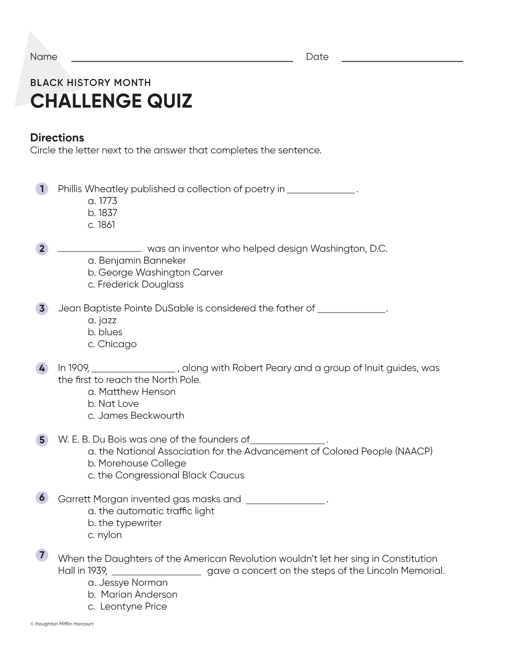 Challenge Quiz