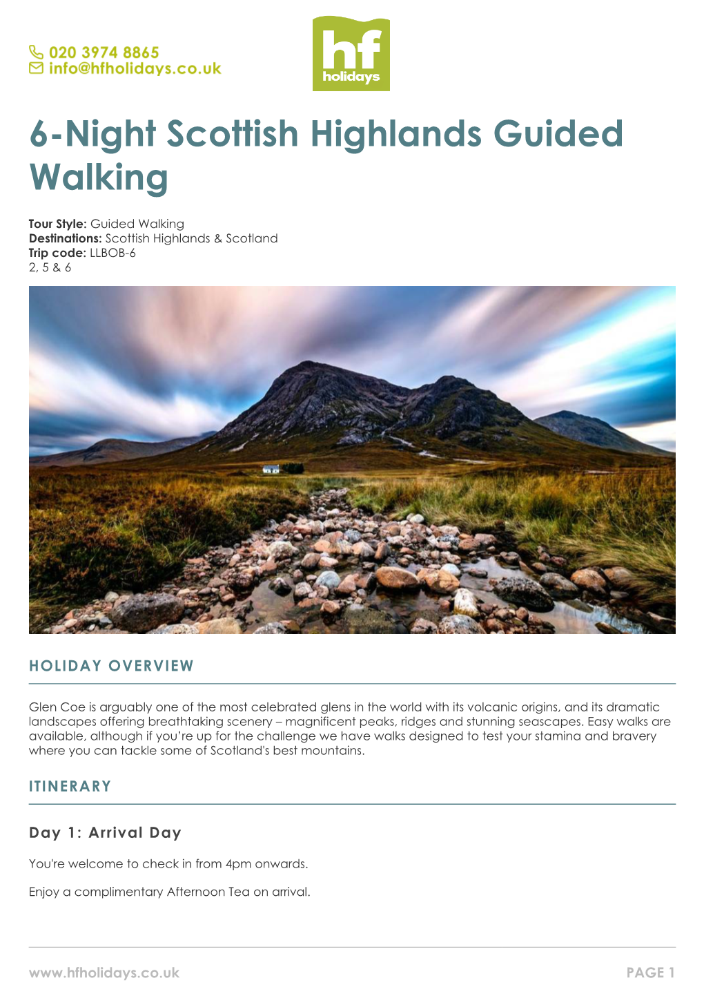 6-Night Scottish Highlands Guided Walking