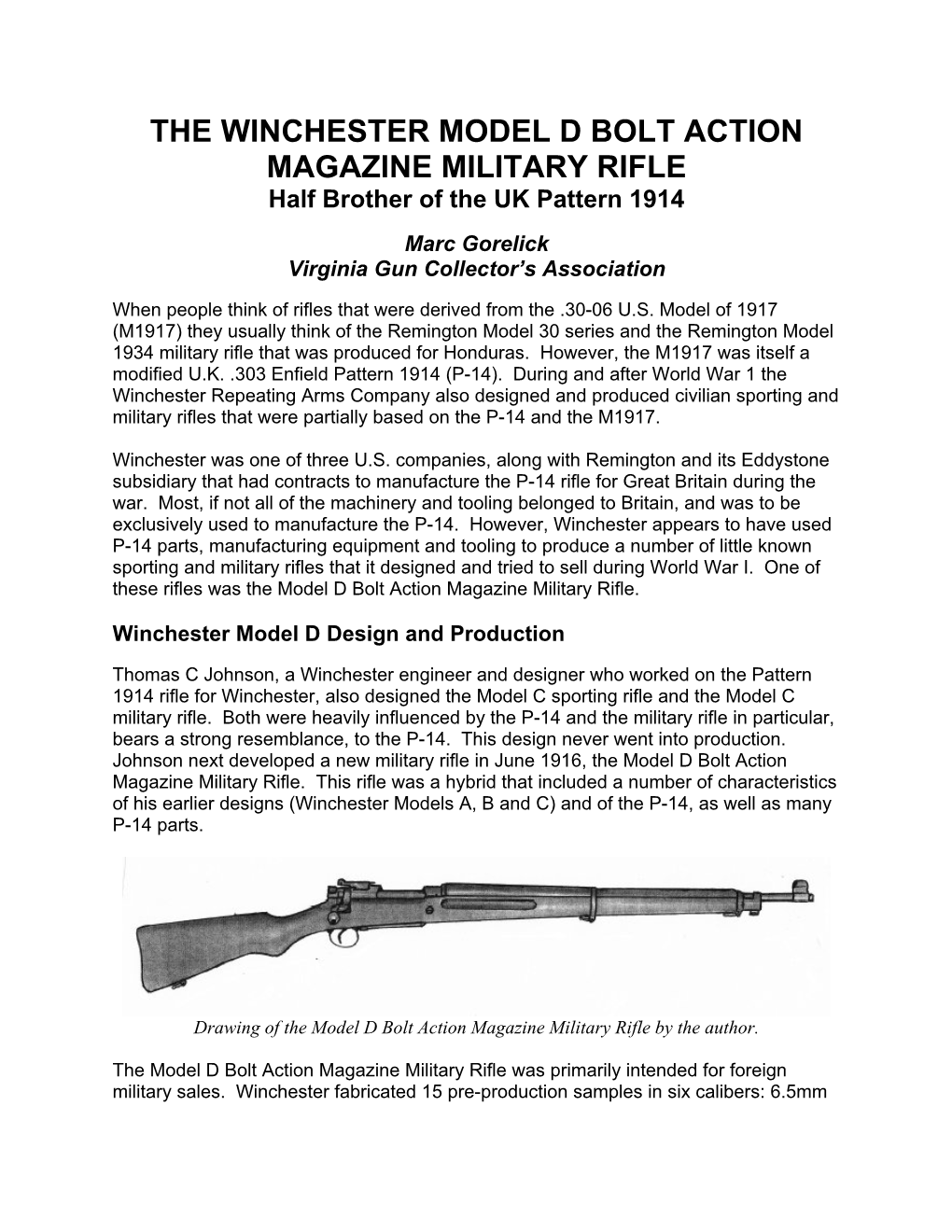 Winchester Model D Military Rifle