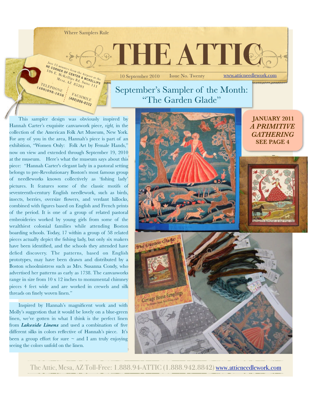Attic Sampler Newsletter 09102010