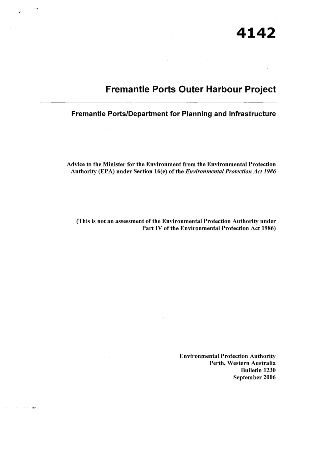 Fremantle Ports Outer Harbour Project