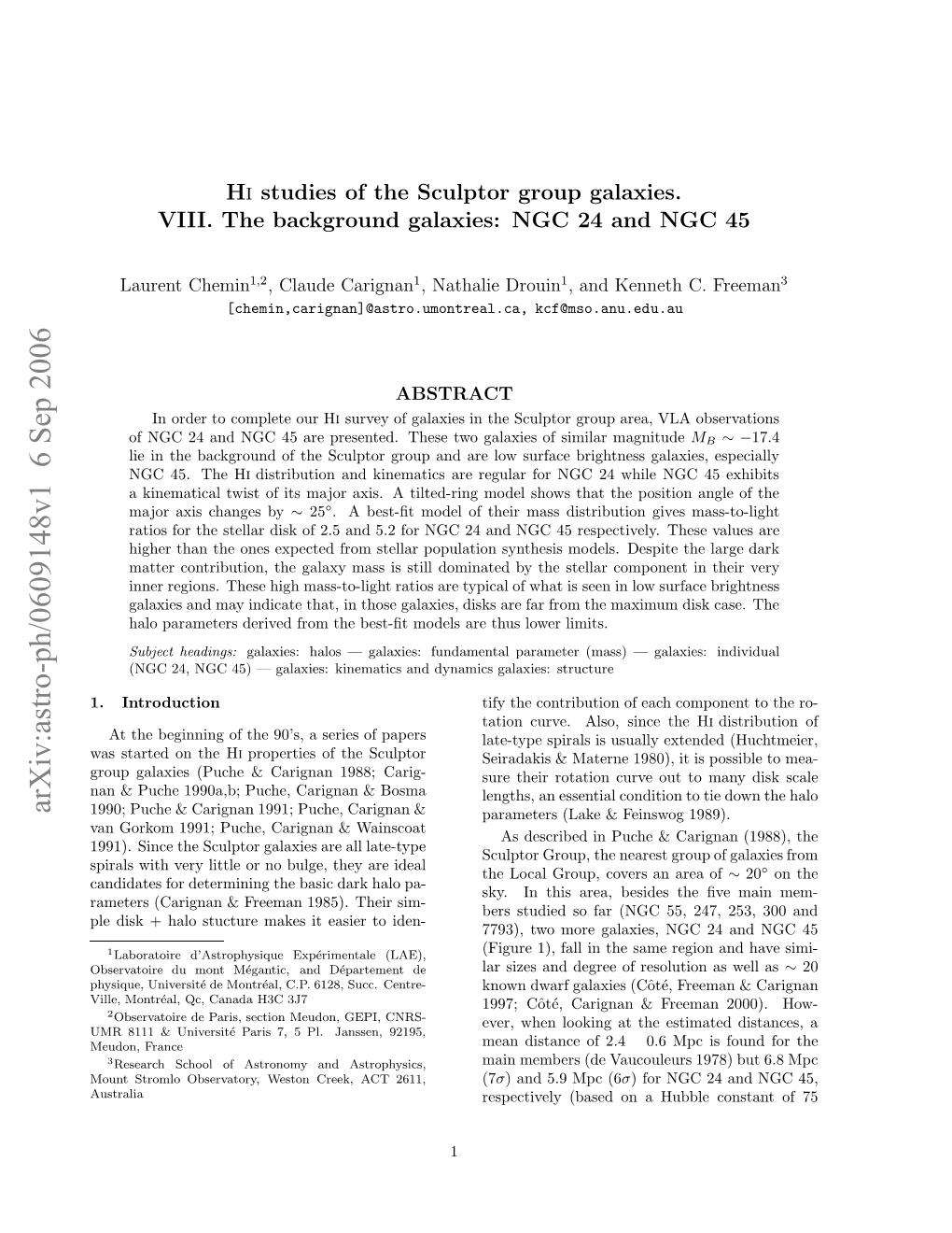 Arxiv:Astro-Ph/0609148V1 6 Sep 2006 L Ik+Hl Tcuemksi Airt Iden- to Easier It Makes Stucture Halo + Sim- Their Disk 1985)