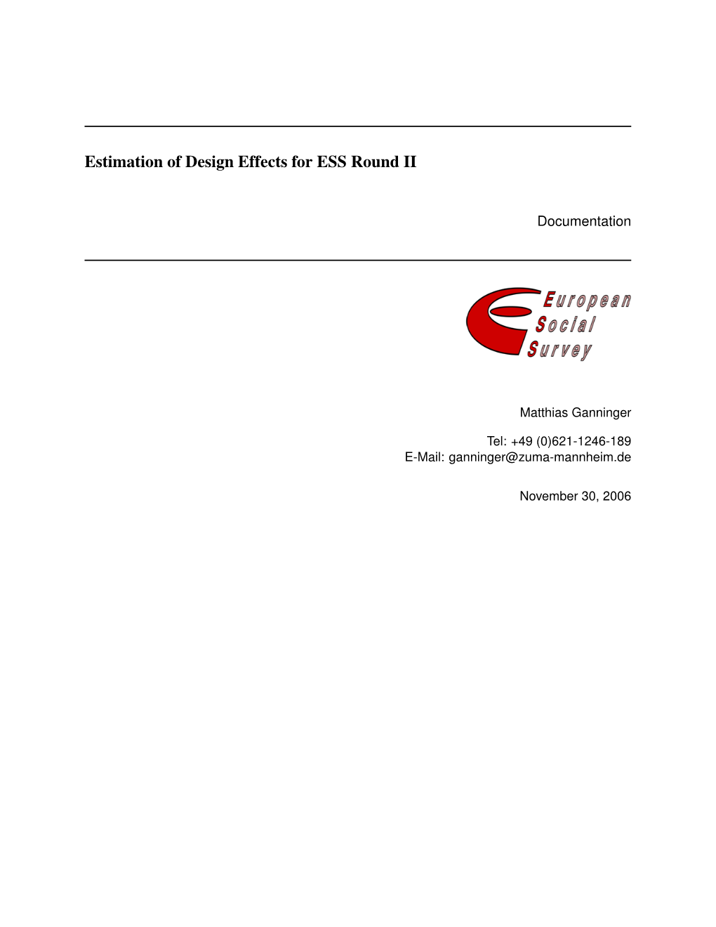 Estimation of Design Effects for ESS Round II