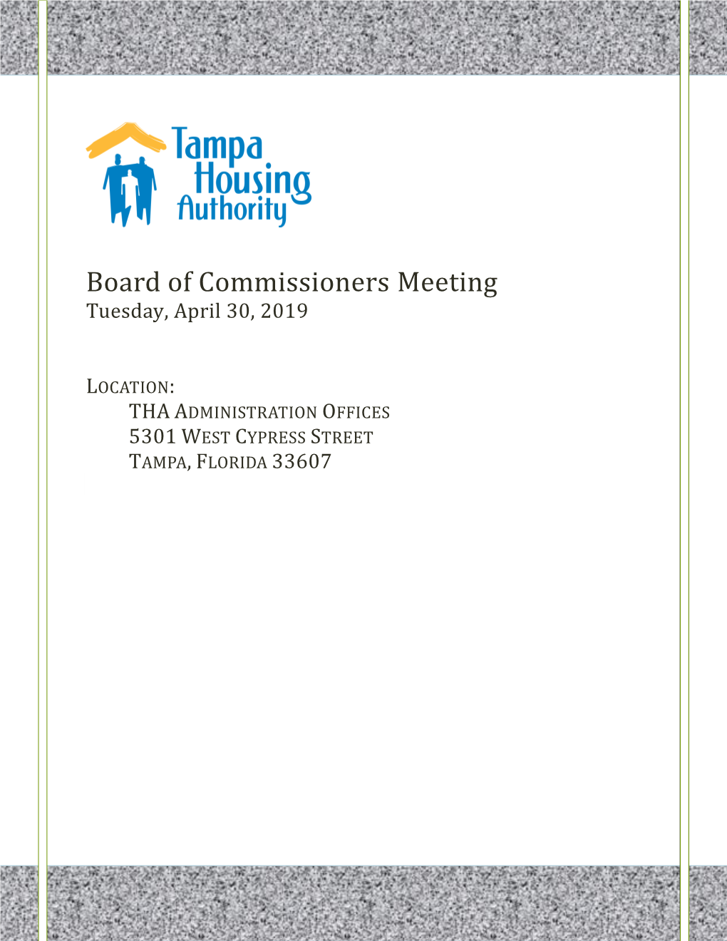 Board of Commissioners Meeting Tuesday, April 30, 2019