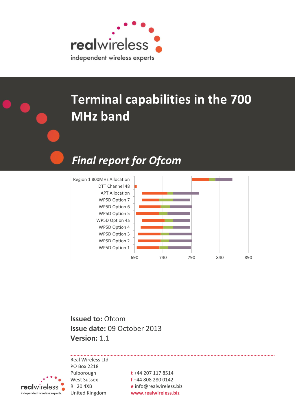 Terminal Capabilities in the 700 Mhz Band
