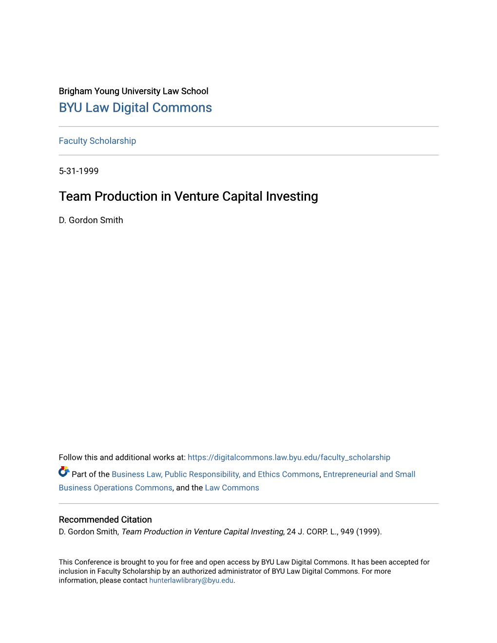 Team Production in Venture Capital Investing