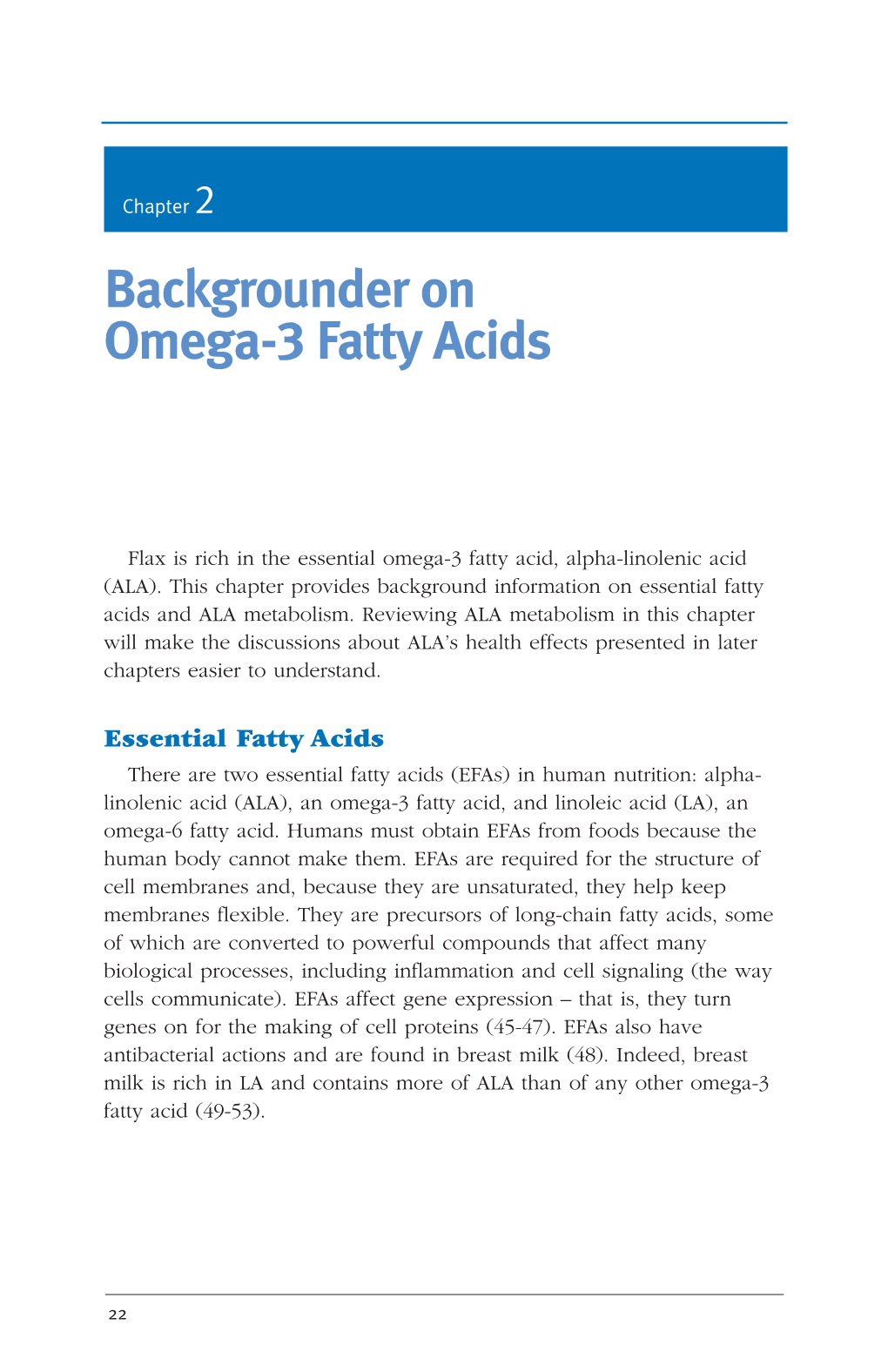 Backgrounder on Omega-3 Fatty Acids