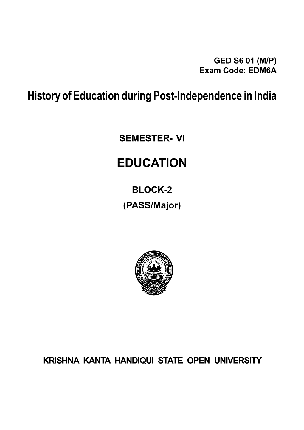 Development of Primary Education in Assam 125-147