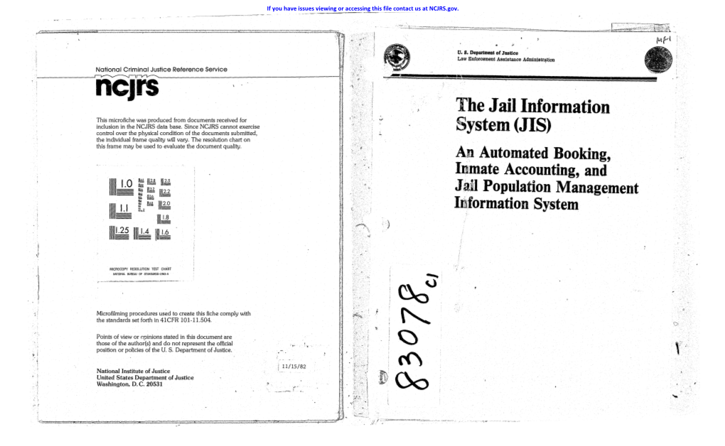 The Jail Information System (JIS)