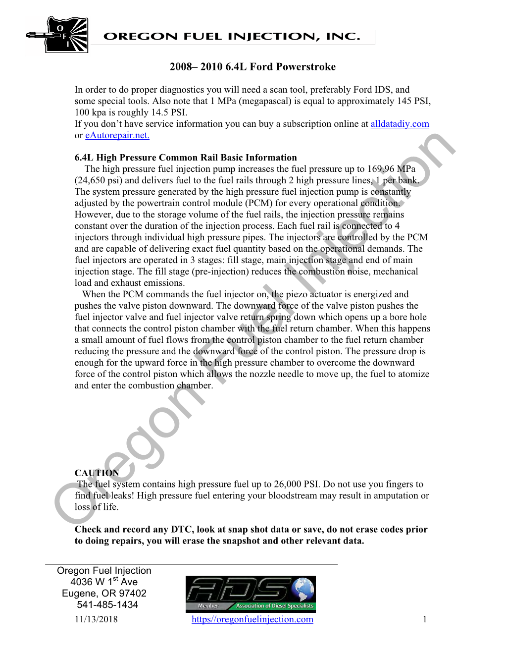 08-10 Ford Powerstroke 6.4 Diagnostics