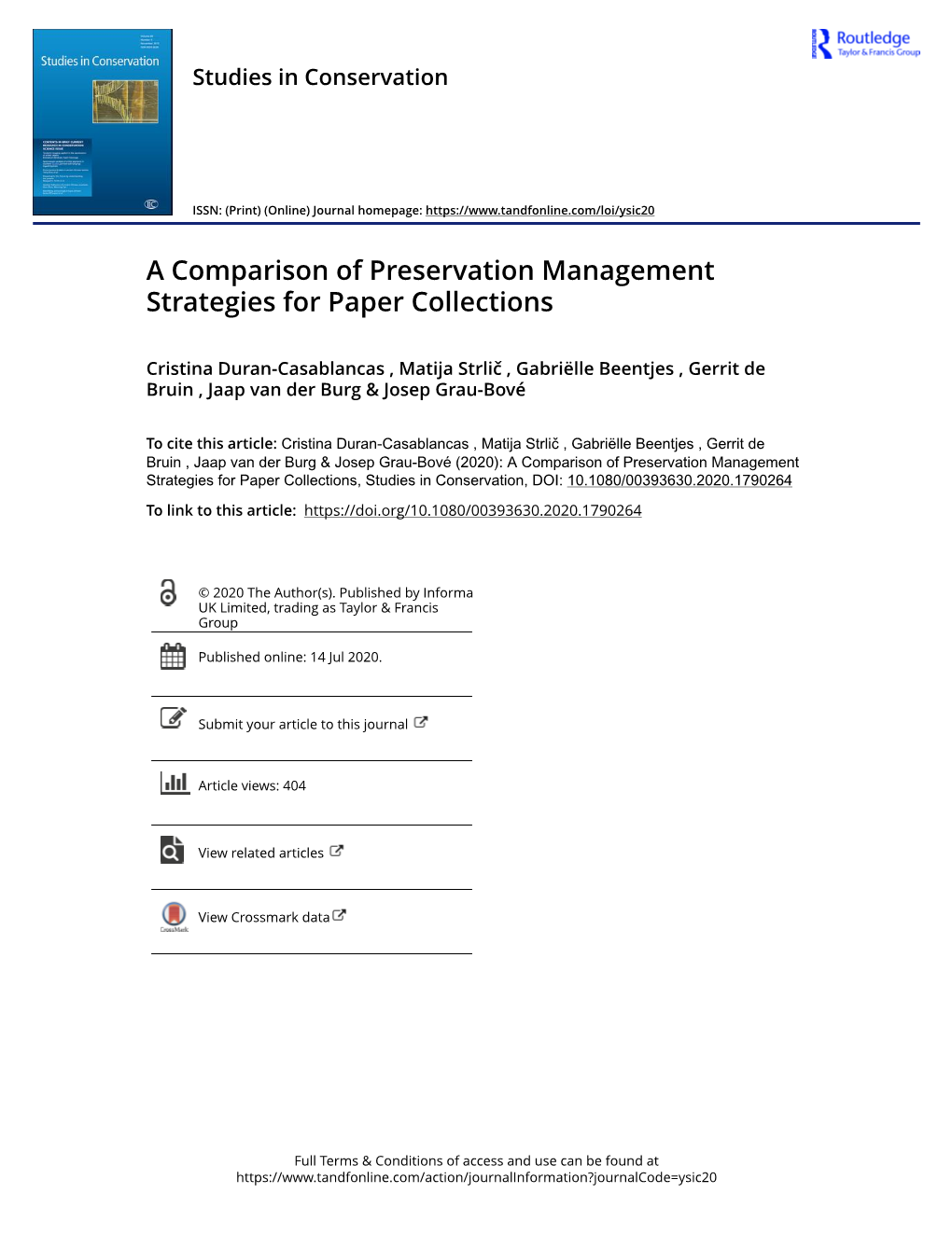 A Comparison of Preservation Management Strategies for Paper Collections