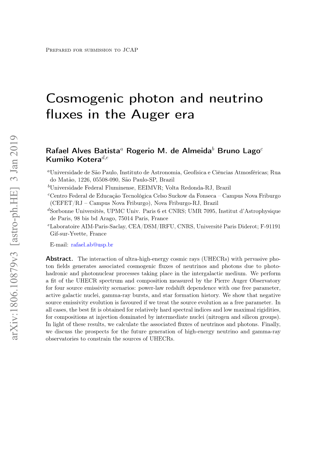 Cosmogenic Photon and Neutrino Fluxes in the Auger