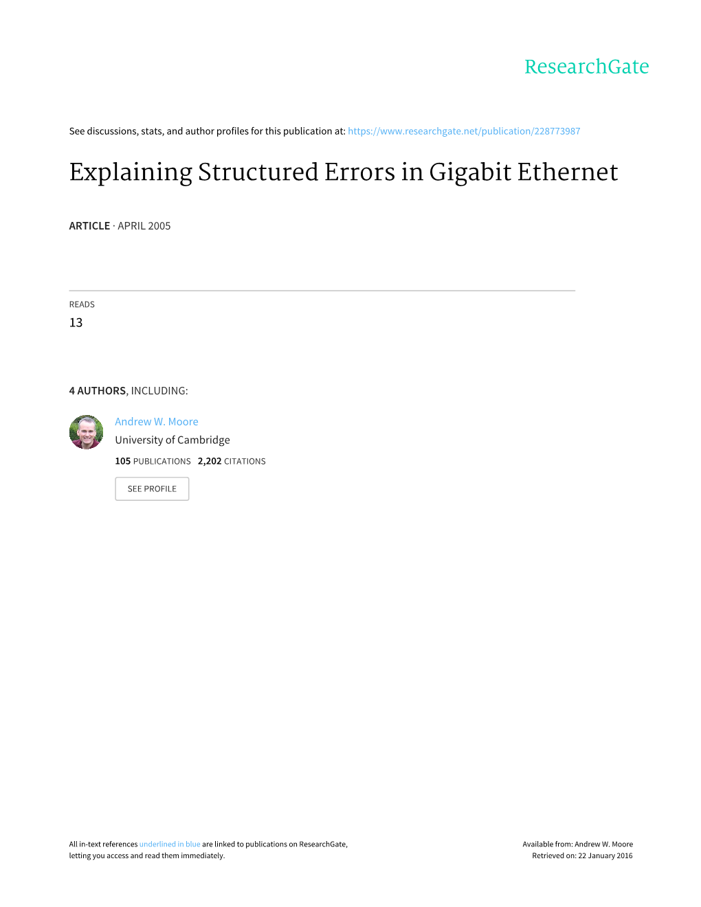 Explaining Structured Errors in Gigabit Ethernet