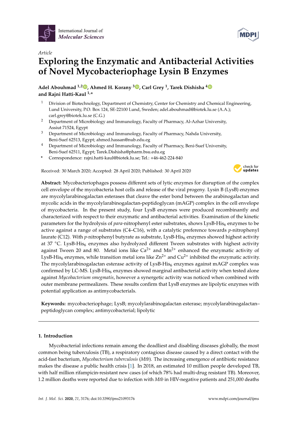 Exploring the Enzymatic and Antibacterial Activities of Novel Mycobacteriophage Lysin B Enzymes