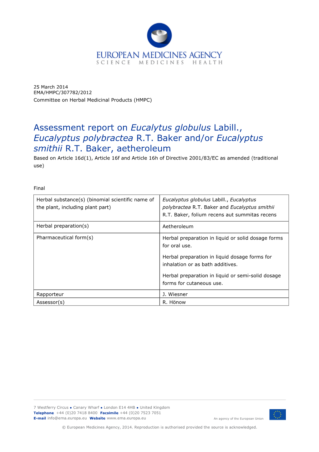 Eucalyptus Polybractea R.T