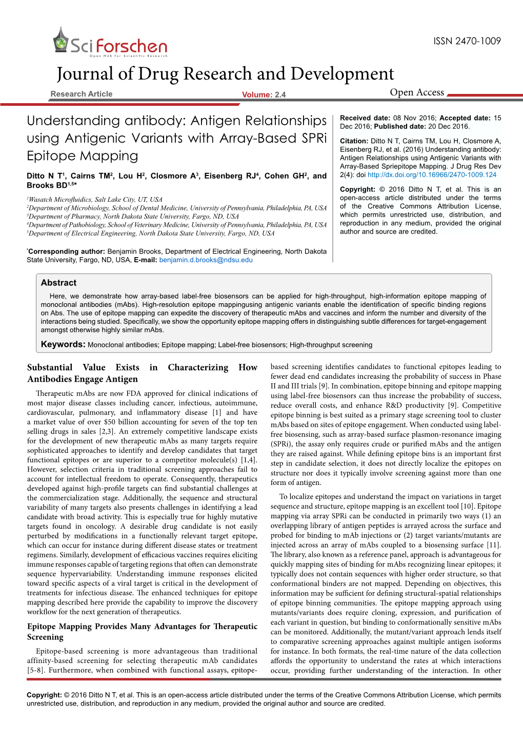 Understanding Antibody: Antigen Relationships Dec 2016; Published Date: 20 Dec 2016