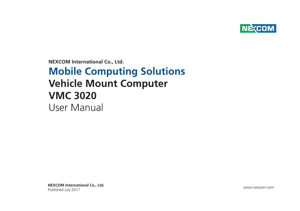 Mobile Computing Solutions Vehicle Mount Computer VMC 3020 User Manual