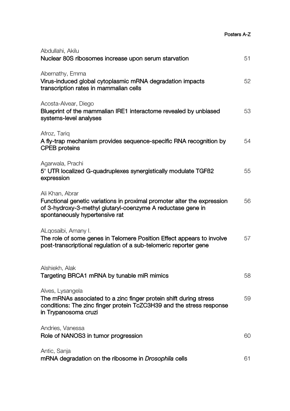 Abdullahi, Akilu Nuclear 80S Ribosomes Increase Upon Serum Starvation 51