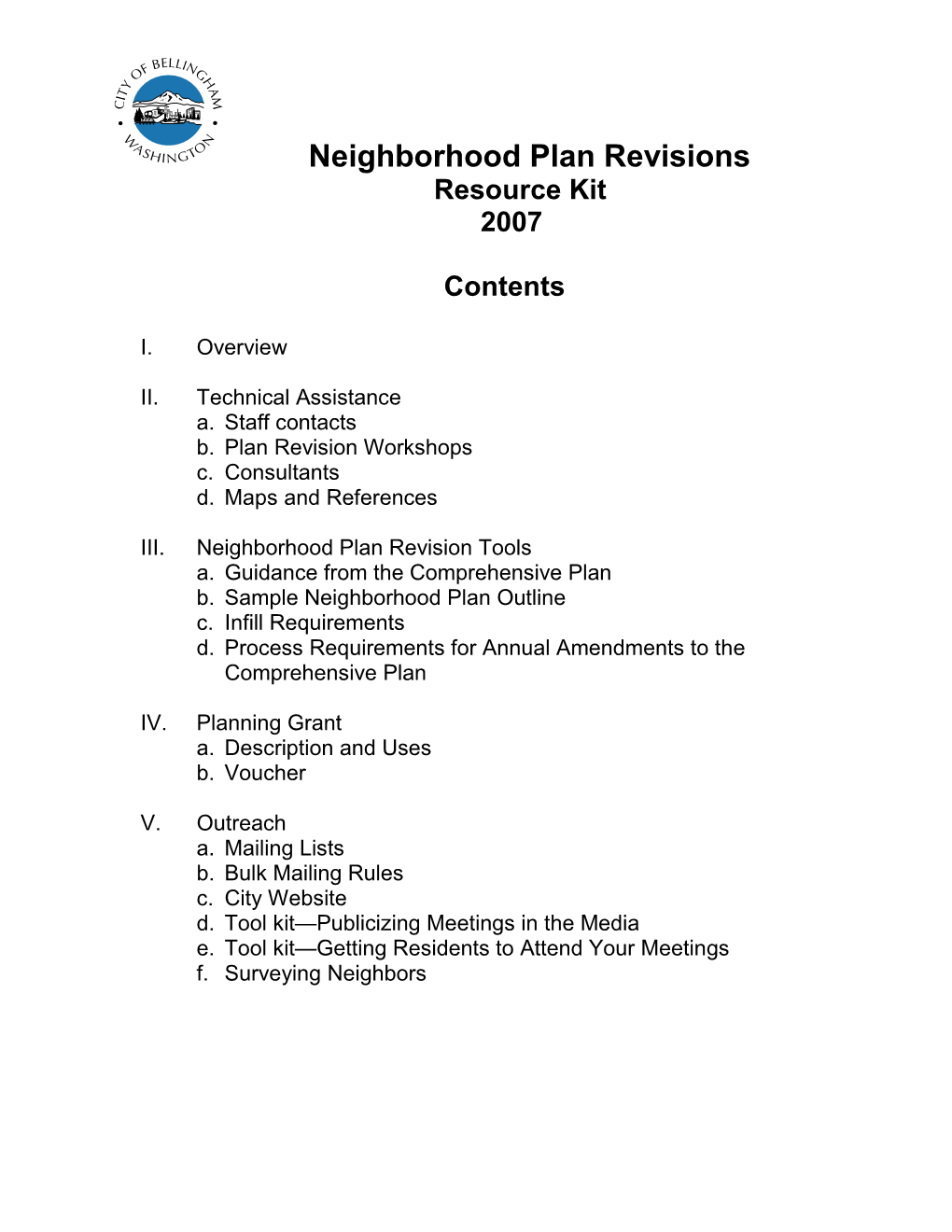 Neighborhood Plan Revision Resource