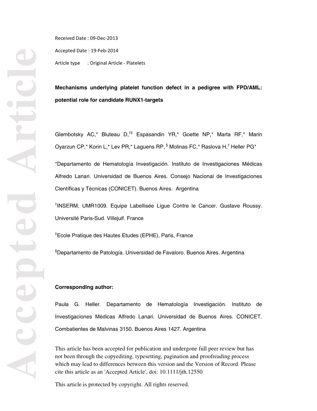 Mechanisms Underlying Platelet Function