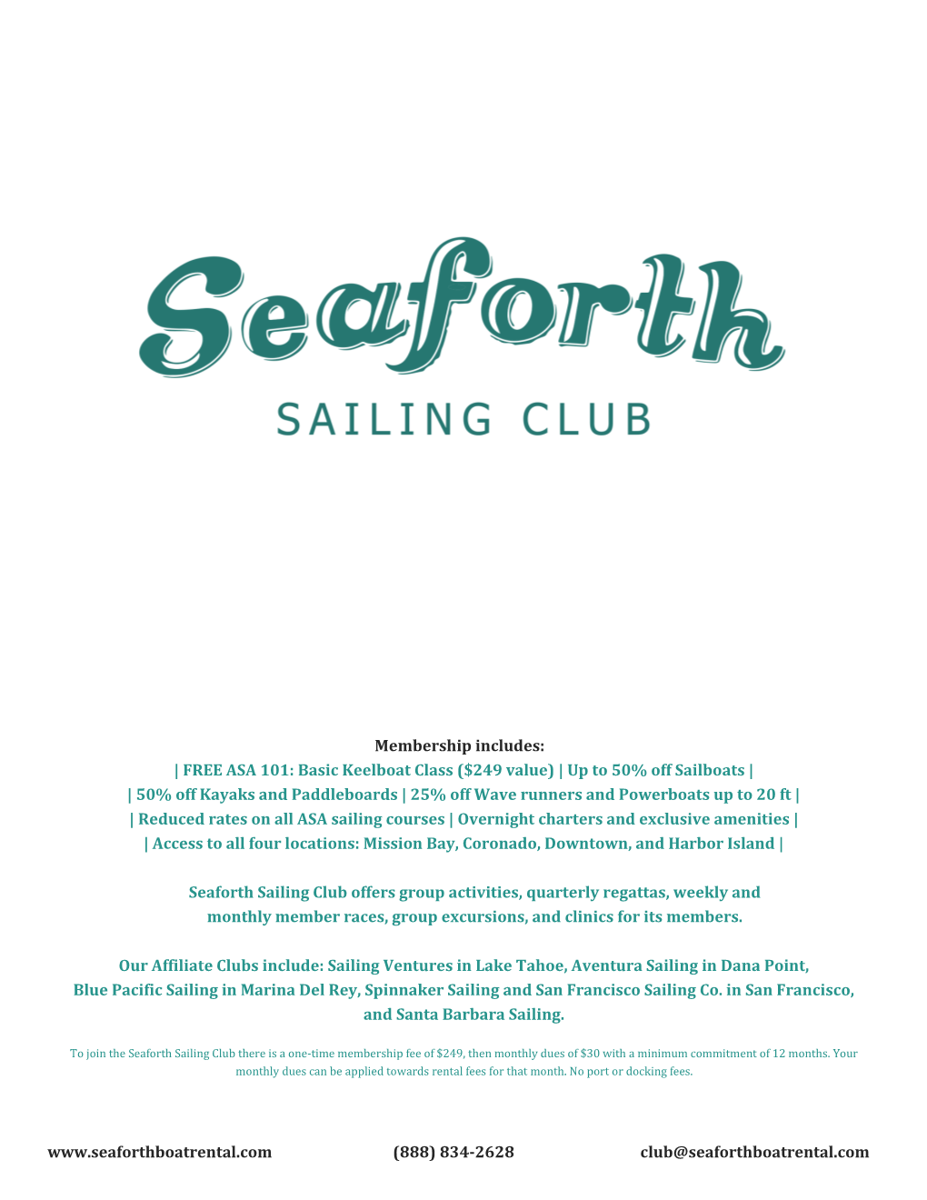 Membership Includes: | FREE ASA 101: Basic Keelboat Class