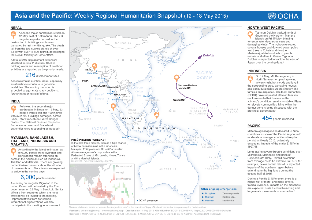 Weekly Regional Humanitarian Snapshot (12 - 18 May 2015)