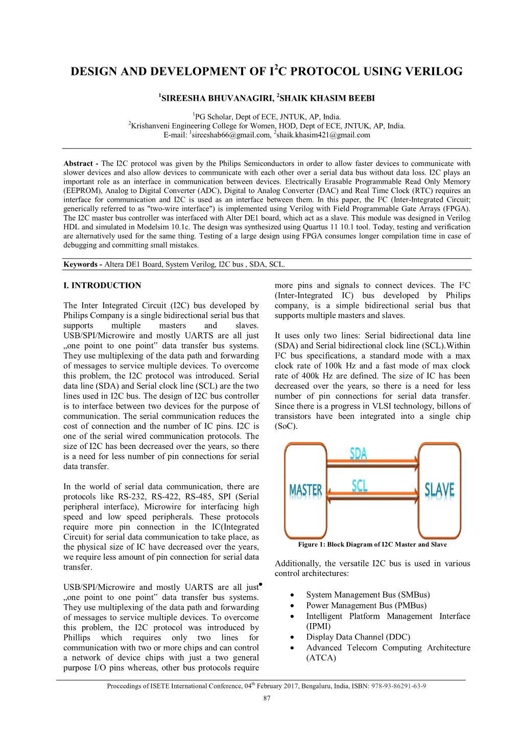 Design and Development of I C Protocol Using Verilog