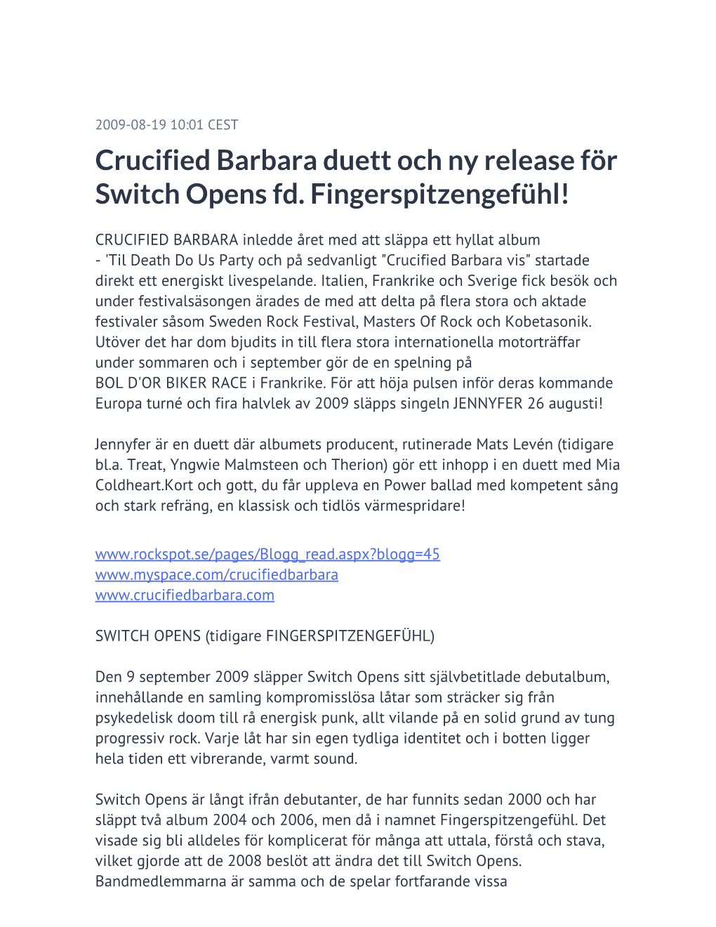 Crucified Barbara Duett Och Ny Release För Switch Opens Fd