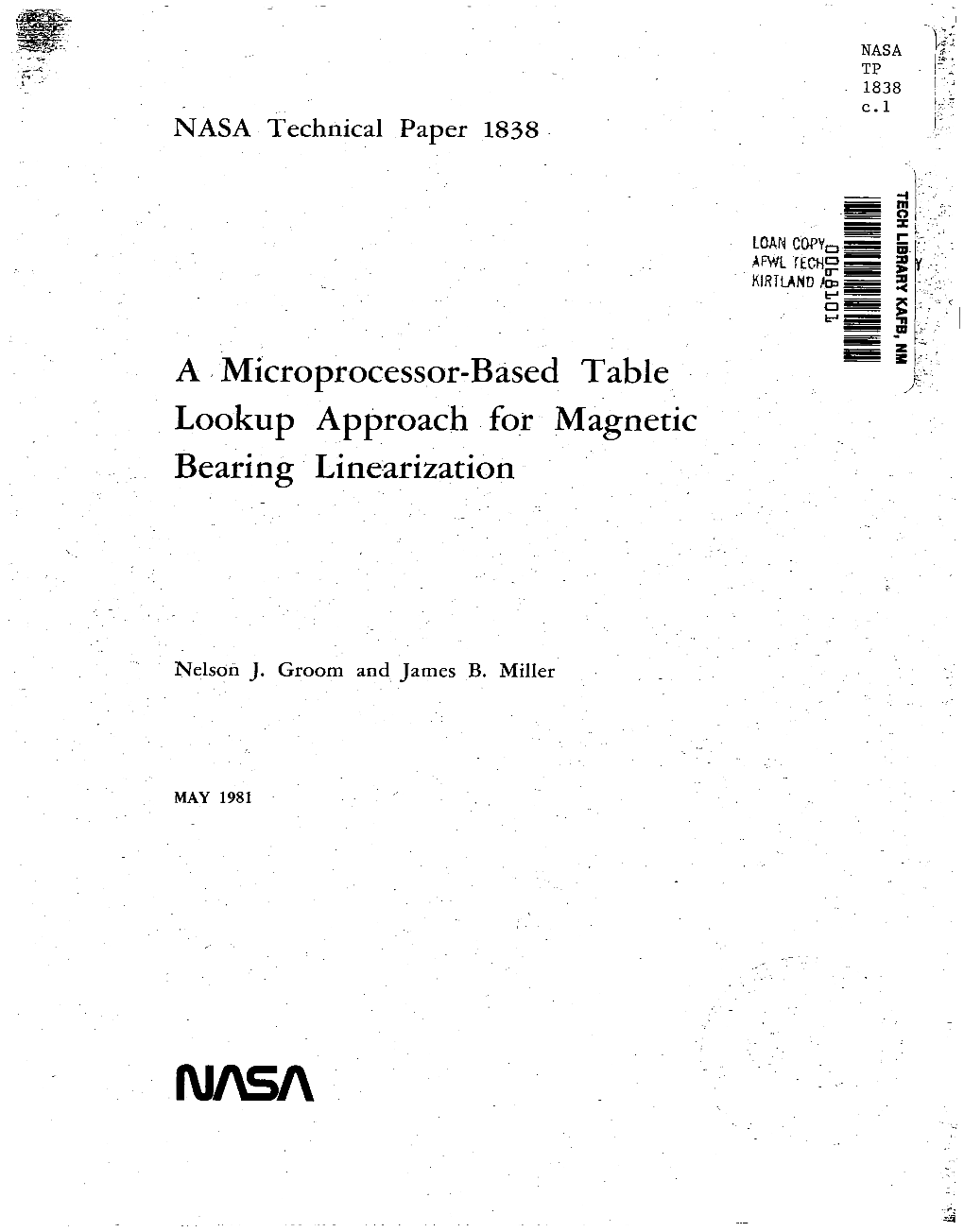 A ' Microprocessor-Based Lookup Bearing Table