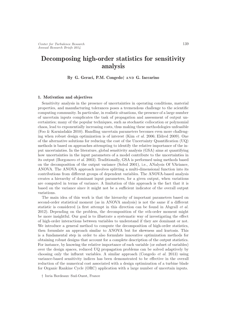 Decomposing High-Order Statistics for Sensitivity Analysis