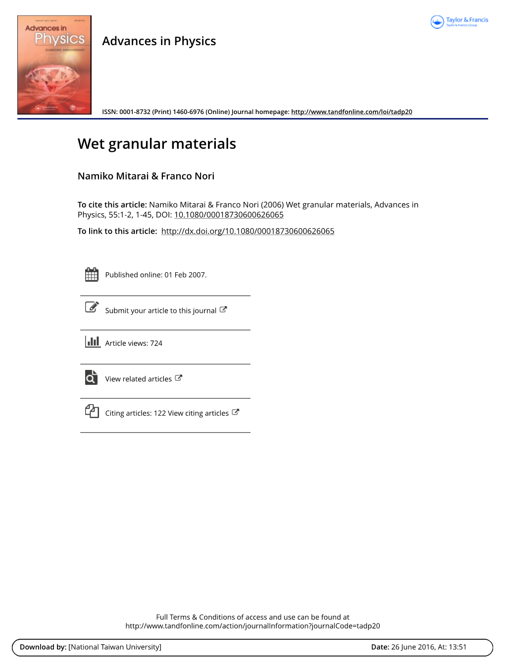 Wet Granular Materials