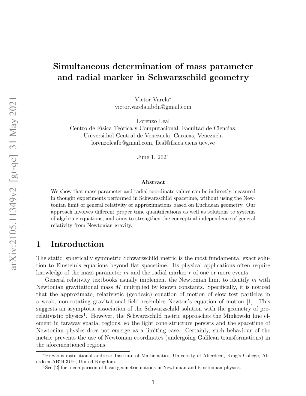 Simultaneous Determination of Mass Parameter and Radial Marker