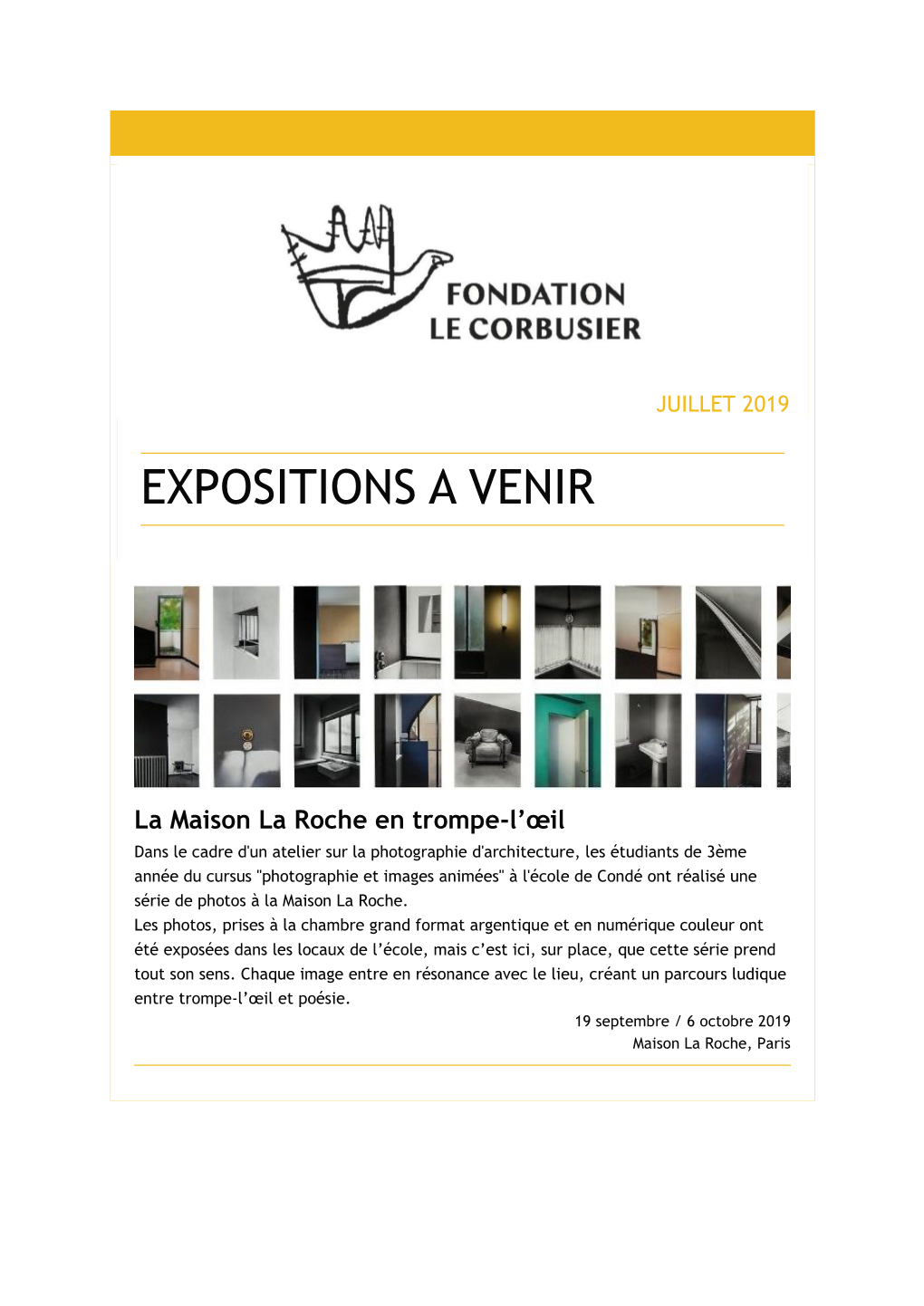 Expositions a Venir