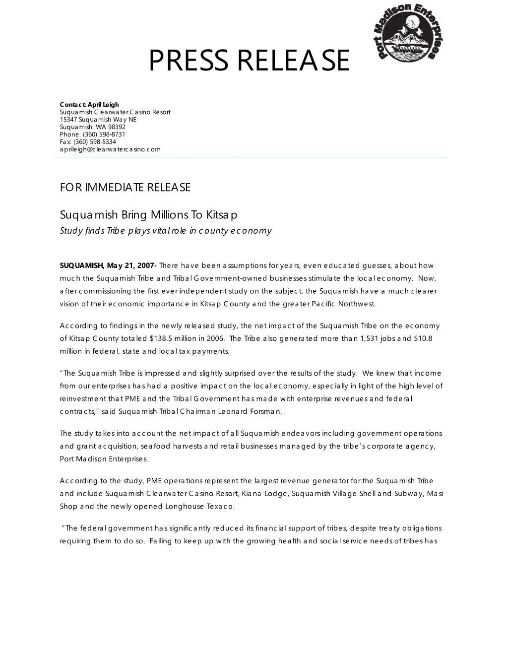 Press Release