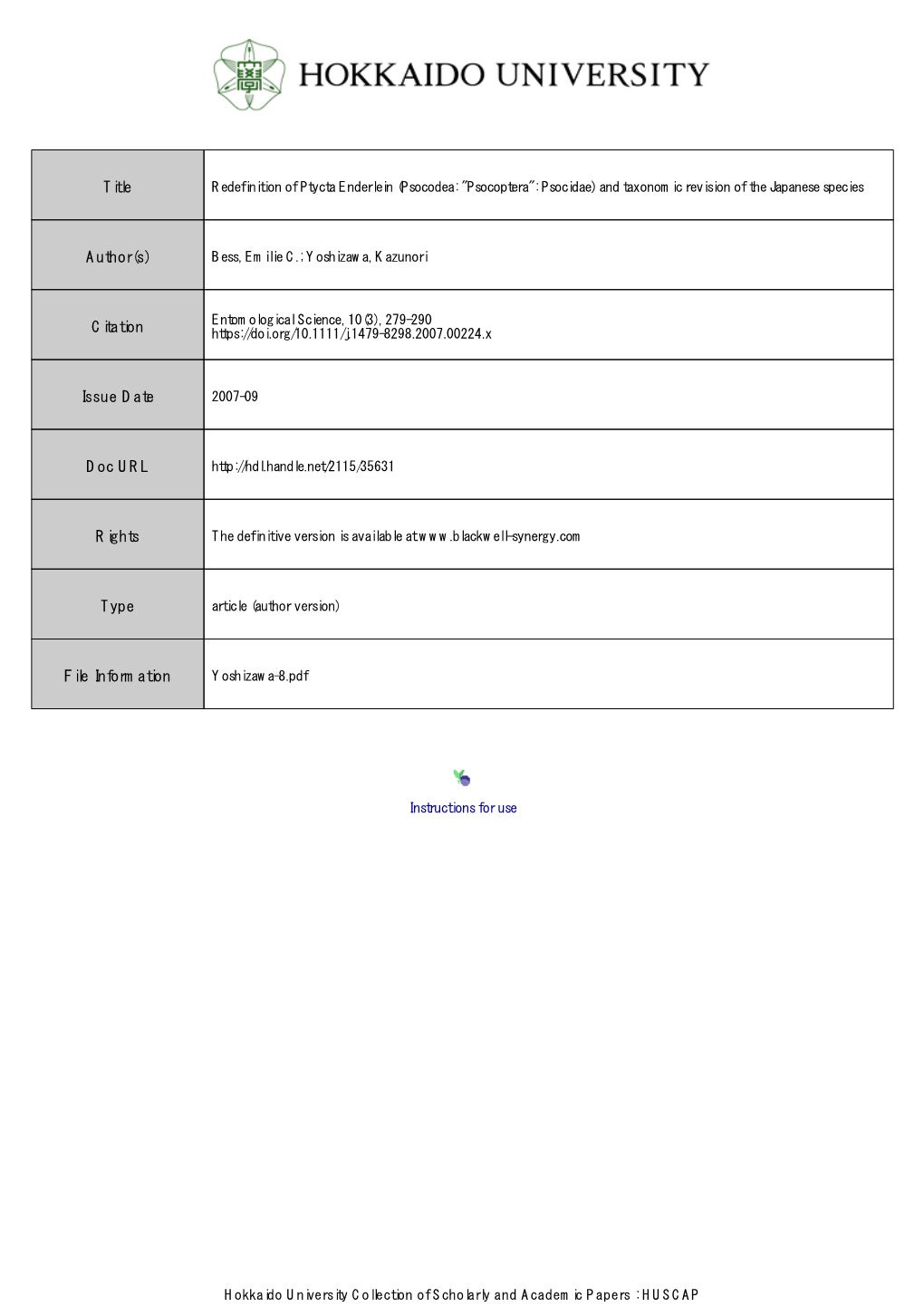 Psocodea: "Psocoptera": Psocidae) and Taxonomic Revision of the Japanese Species