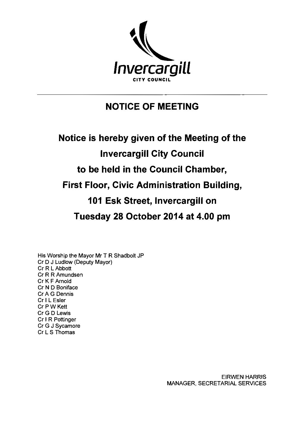 Invercargill CITY COUNCIL