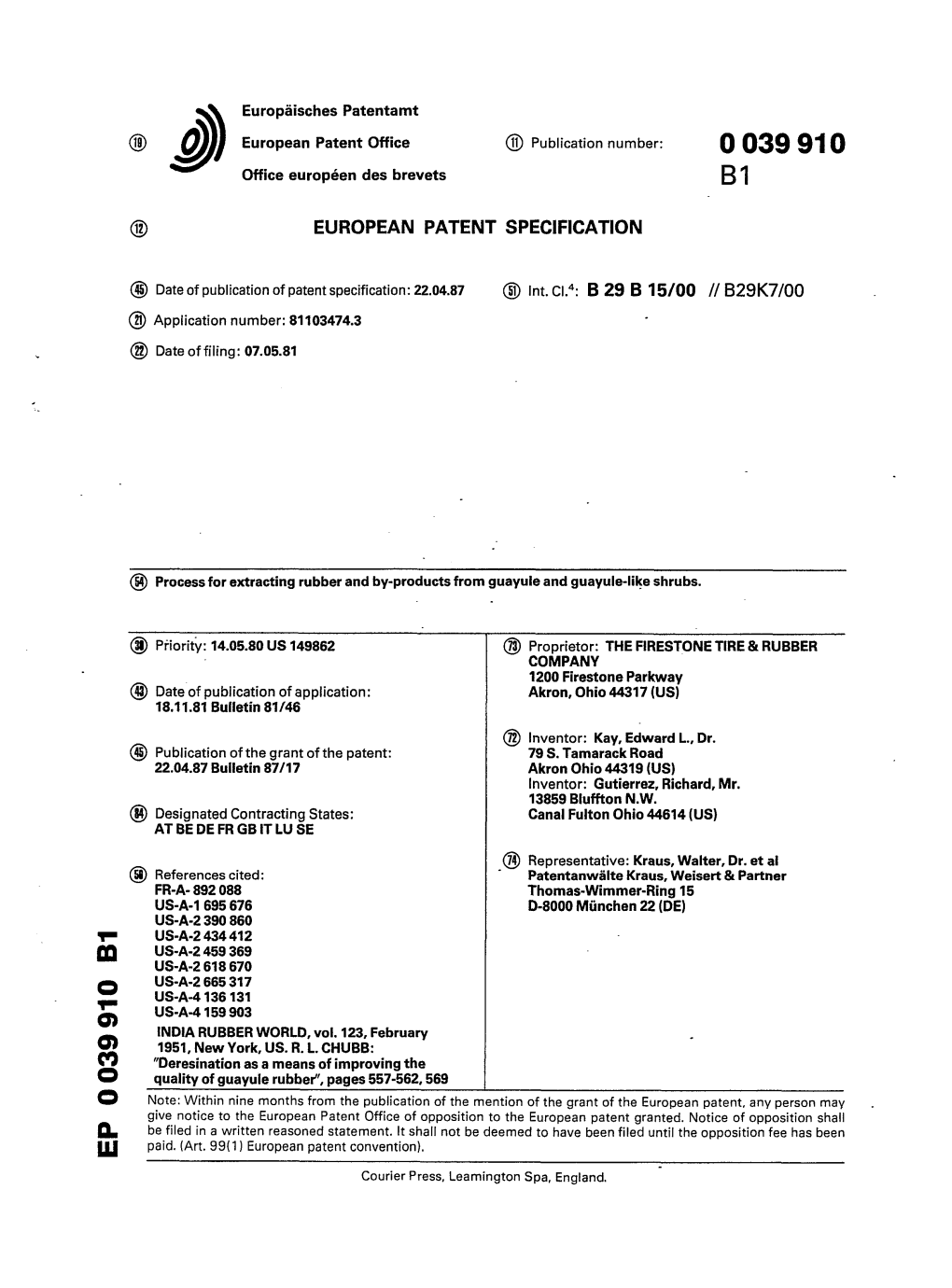 Process for Extracting Rubber and By-Products from Guayule And