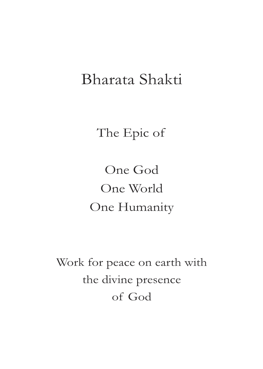 Extracts Bharata Shakti, Canto Five