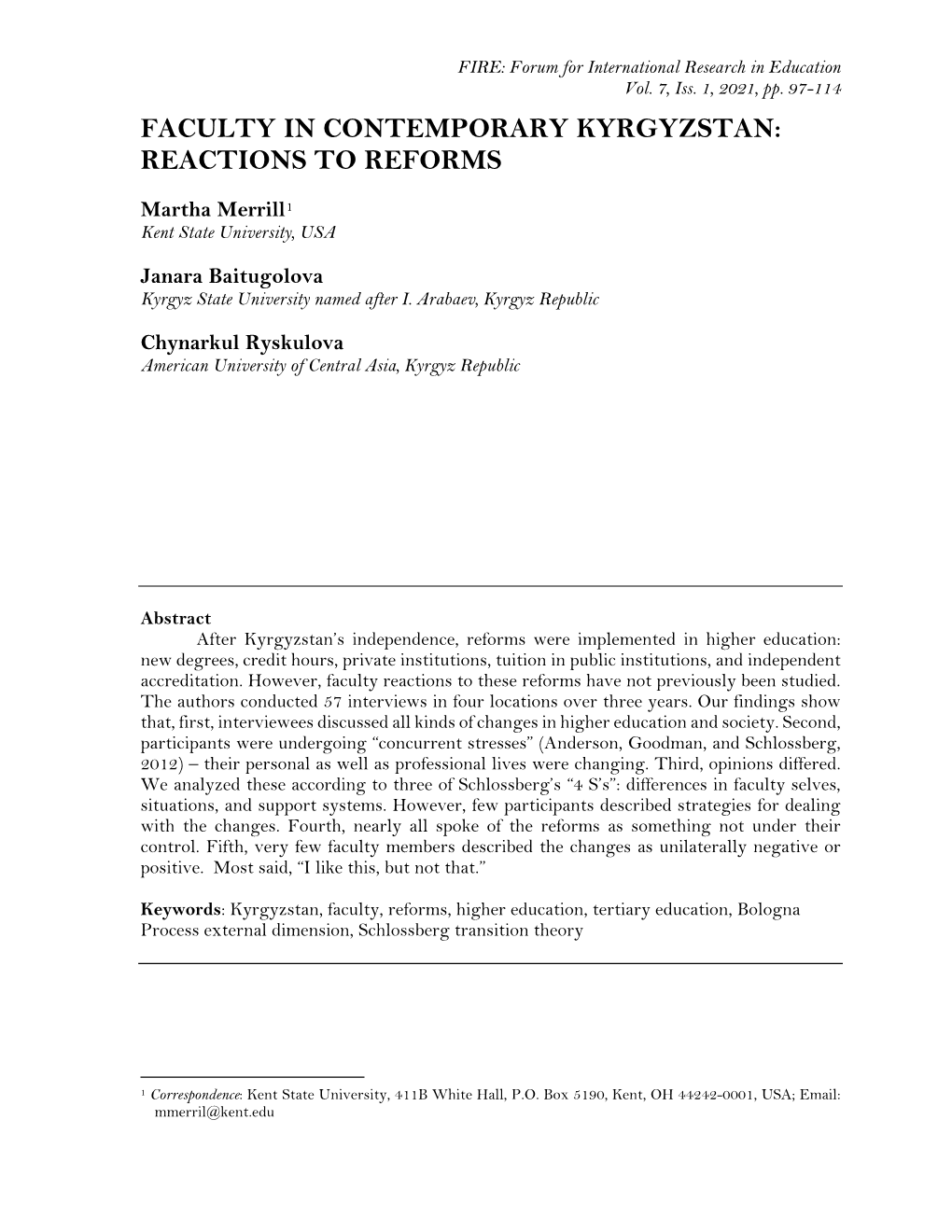 Reactions to Reforms