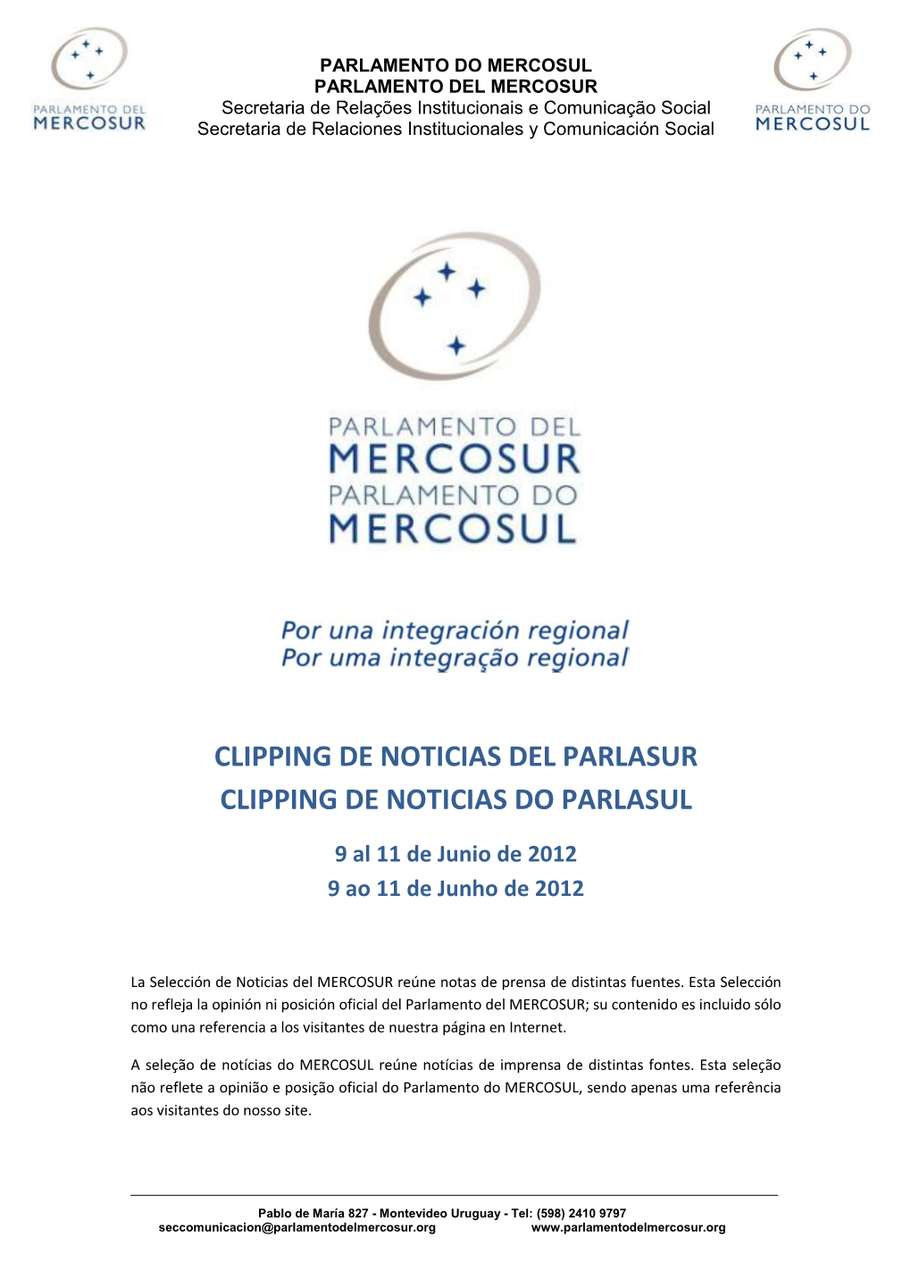 Clipping De Noticias Del Parlasur Clipping De Noticias Do Parlasul