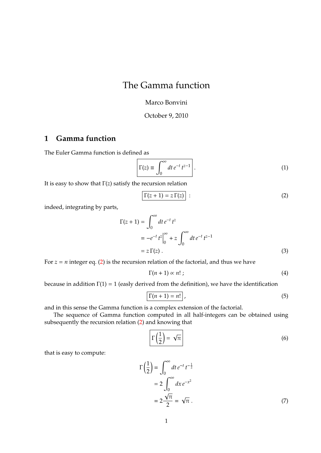 The Gamma Function