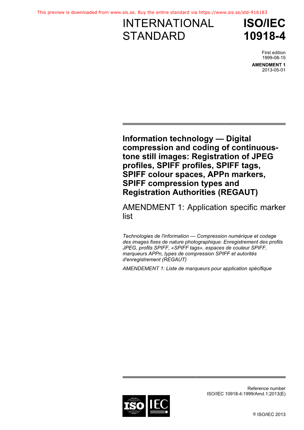 Digital Compression and Coding of Continuous-Tone Still Images