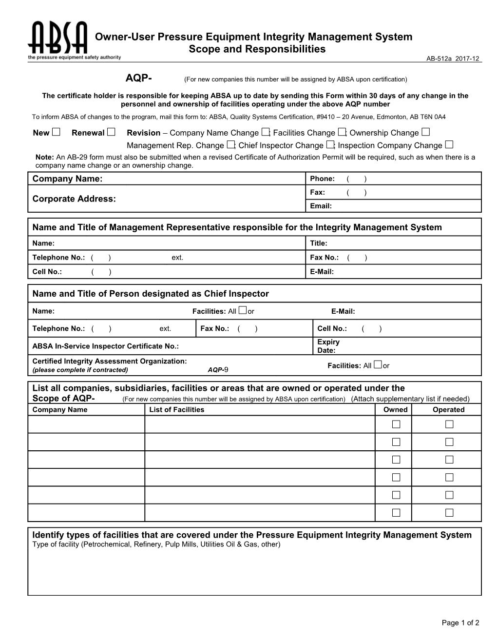 Copy for Revision - AB-512A Owner-User PEIM Program Scope and Responsibilities (D0000193-7)